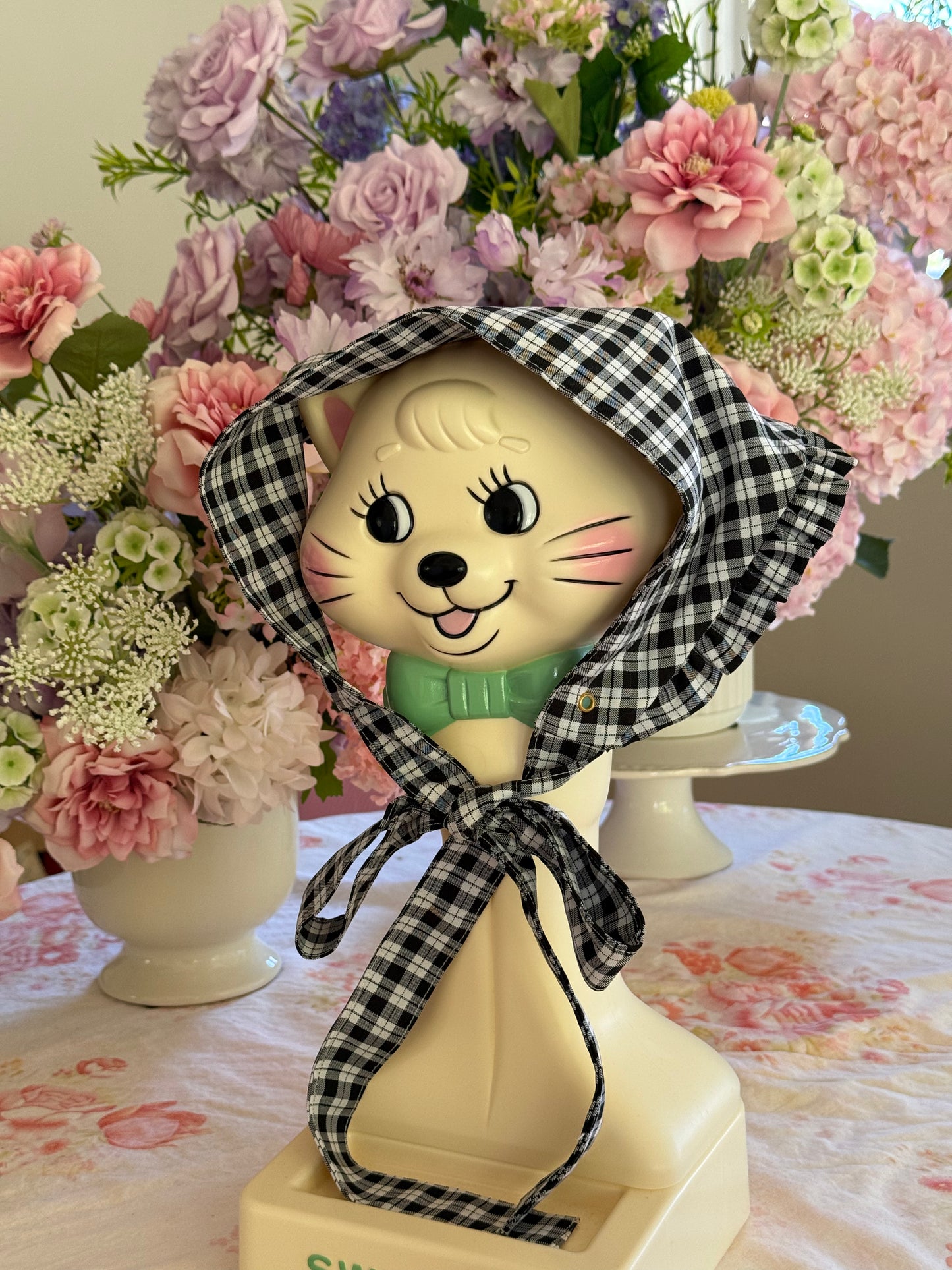 Trinket Scarf - Black Gingham Cotton x Poly