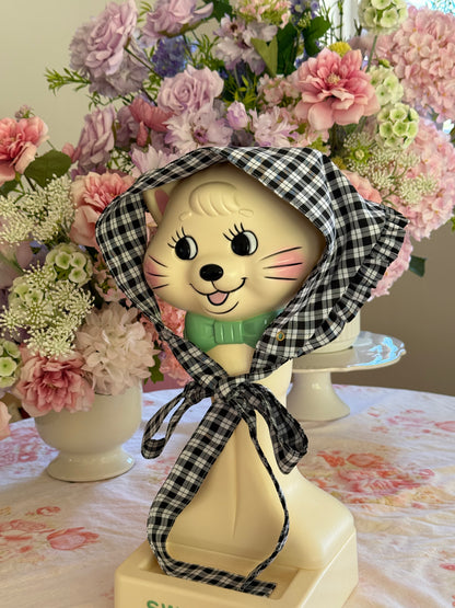 Trinket Scarf - Black Gingham Cotton x Poly