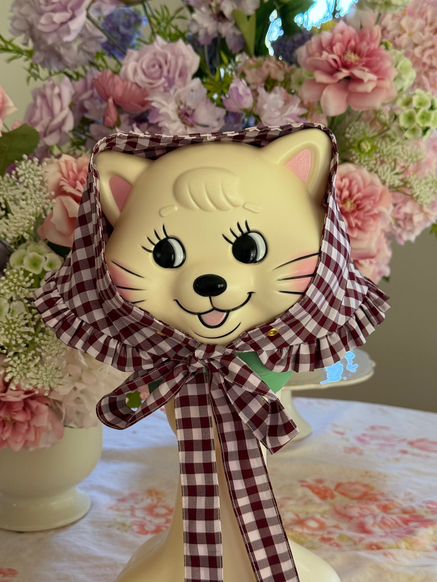 Trinket Scarf - Brown Gingham Cotton x Poly