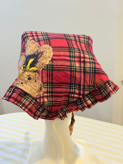 Babushka Scarf - Bear Tartan Cotton