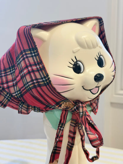 Babushka Scarf - Bear Tartan Cotton