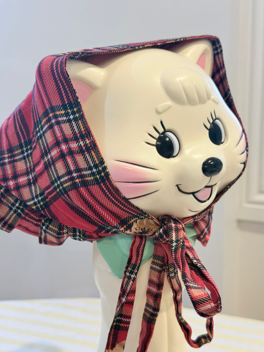 Babushka Scarf - Bear Tartan Cotton