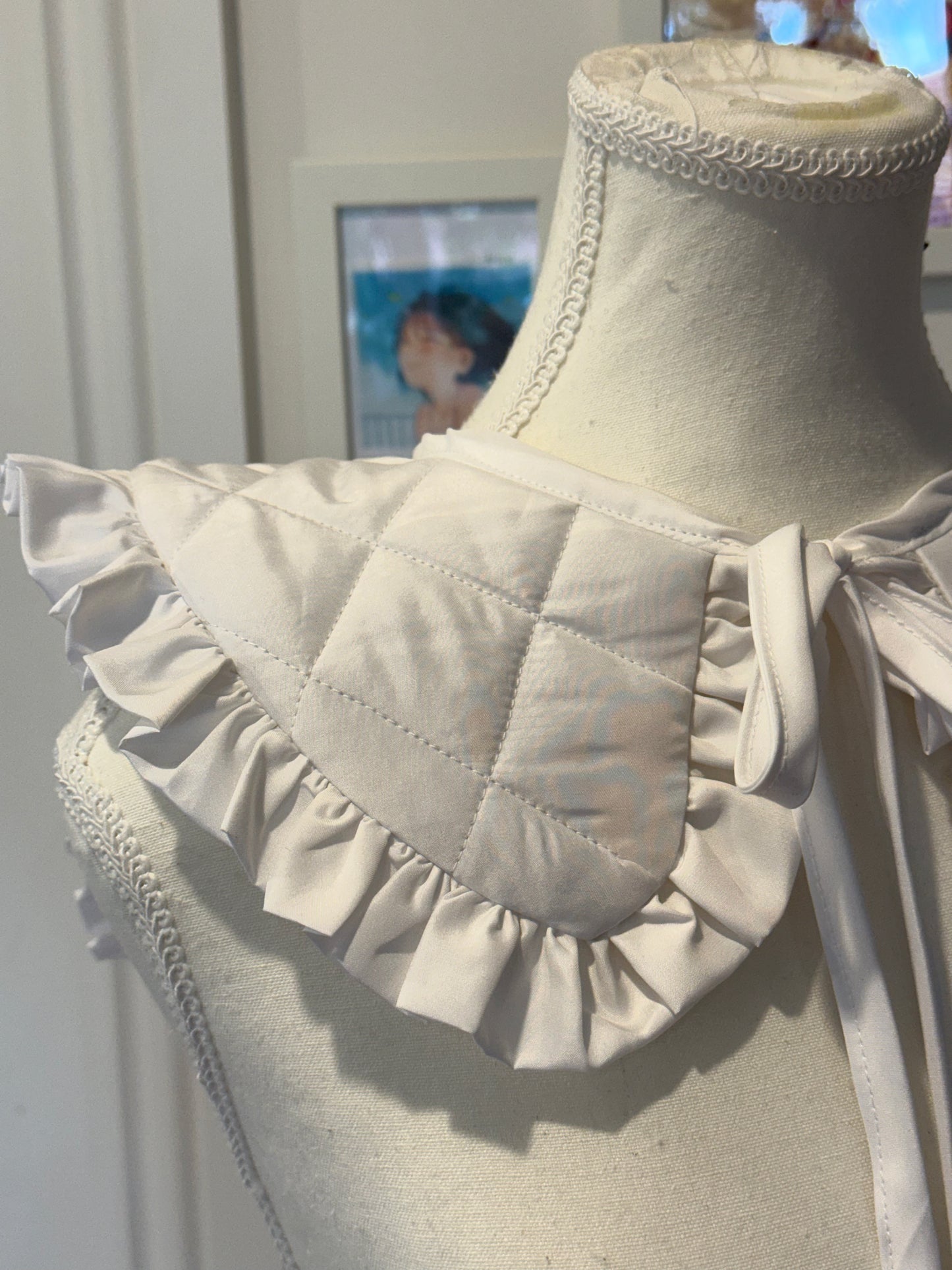 Puffy Quilted collar - White Poly