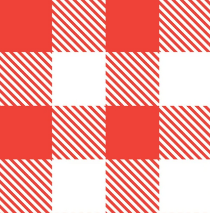 Cotton x Poly Blend - Red Check (Large)