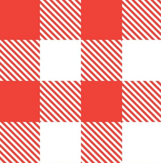 Cotton x Poly Blend - Red Check (Large)
